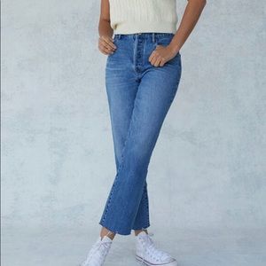 PacSun Eco Medium Blue High Waisted Straight Leg Jeans